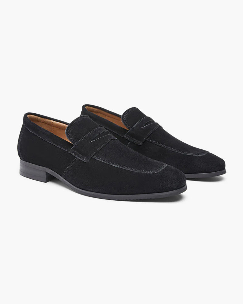 Suede Penny Loafers | Super Comfortable (Black)