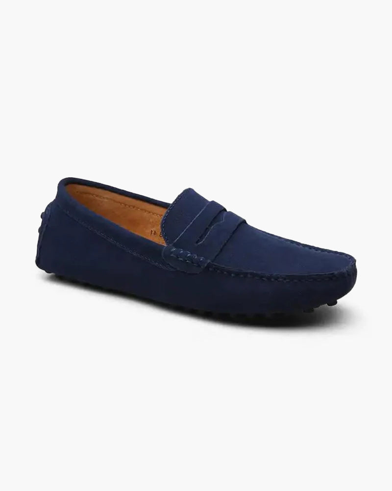 Suede Driver Loafers | All-leather Insole (Marine Blue)