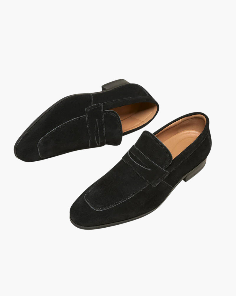 Suede Penny Loafers | Super Comfortable (Black)