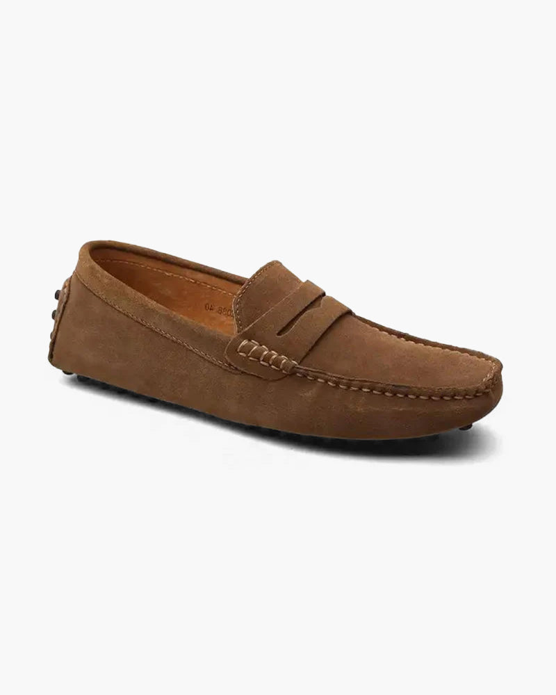 Suede Driver Loafers | All-leather Insole (Brown)