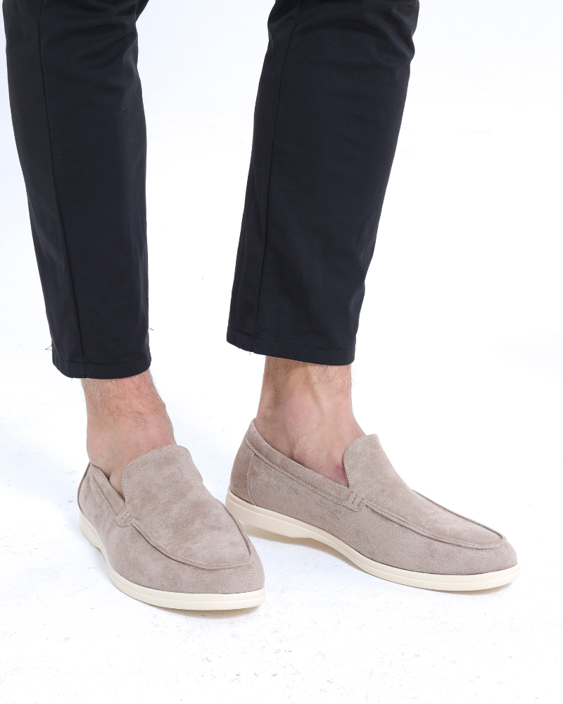 Suede Loafers | Supportive Insole (Light Gray)