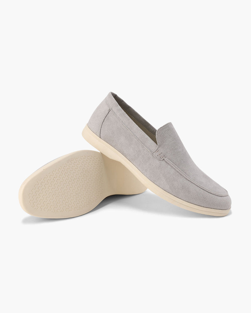 Suede Loafers | Supportive Insole (Light Gray)