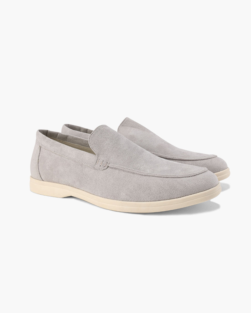 Suede Loafers | Supportive Insole (Light Gray)