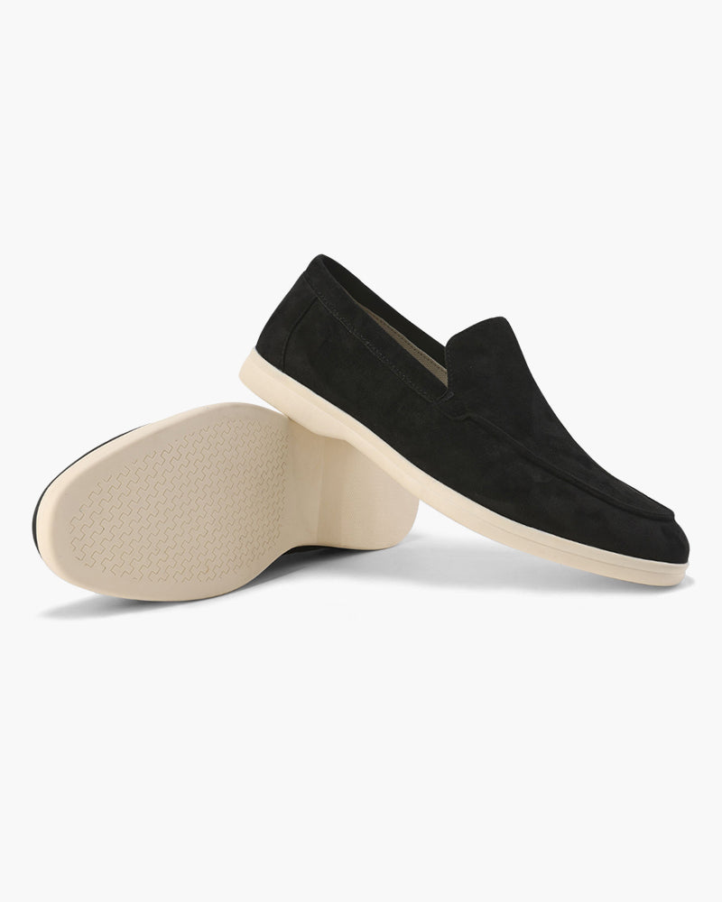 Suede Loafers | Supportive Insole (Black)