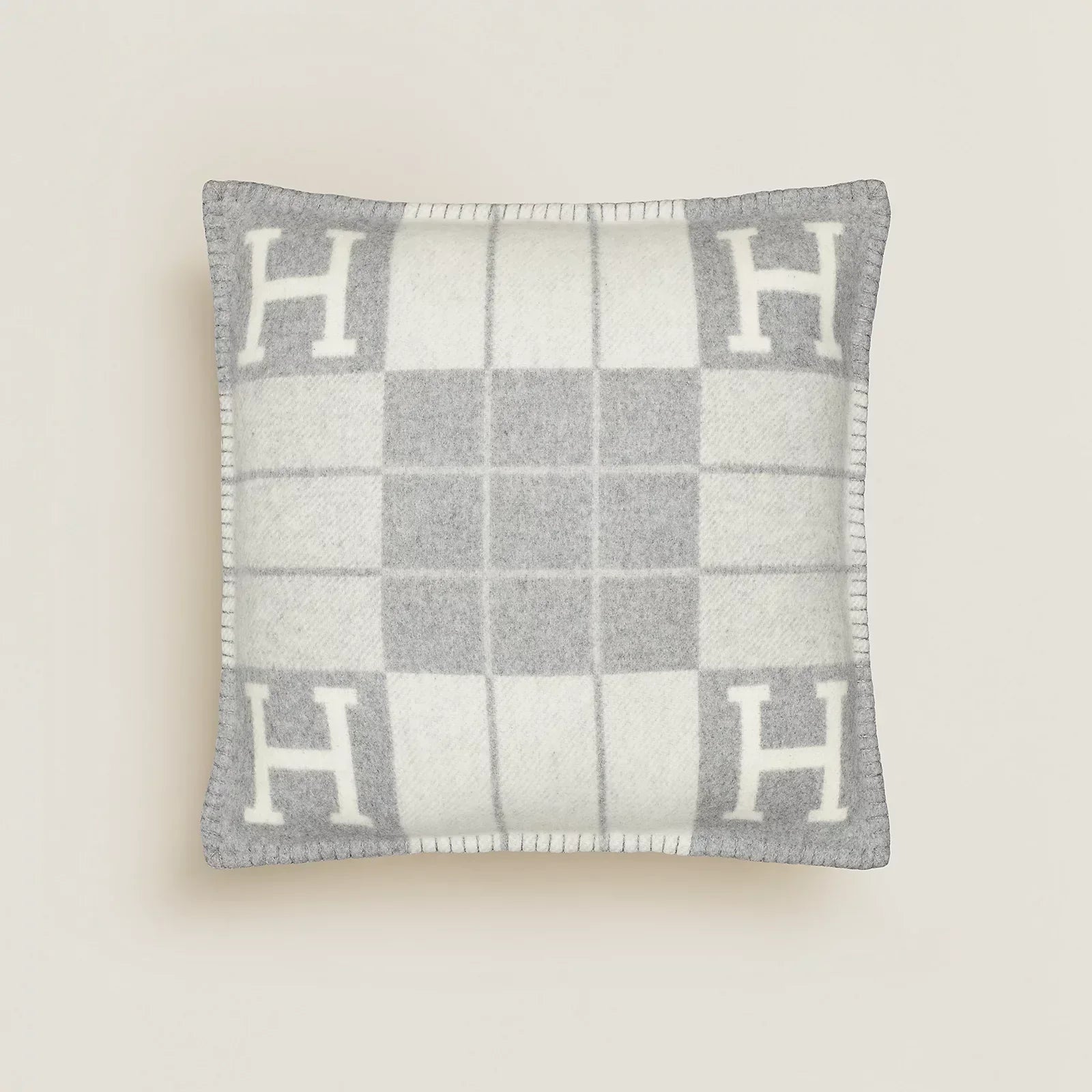 Hermès Avalon Throw Blanket + Pillow Case (Stripe Gray)