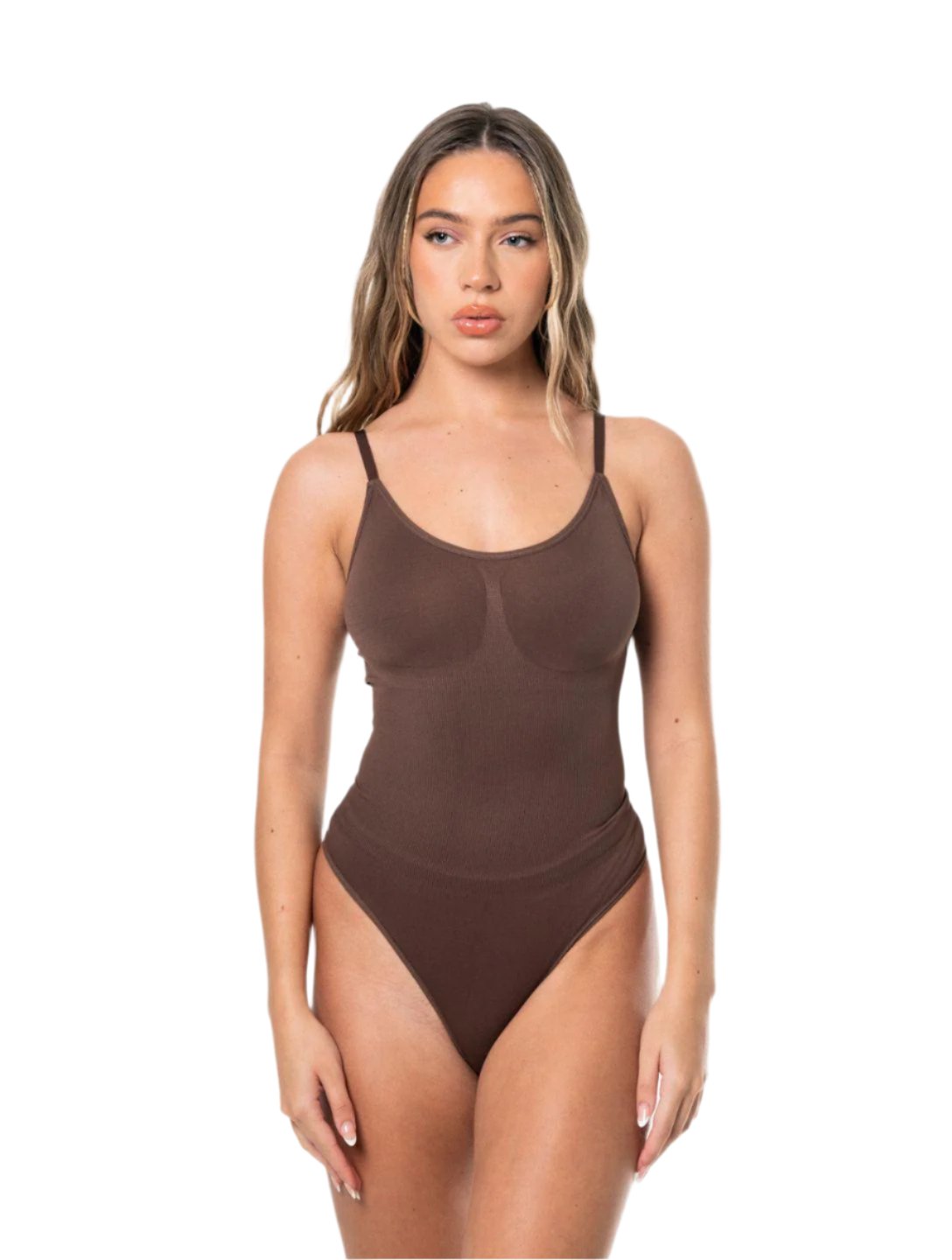 Snatched Thong Bodysuit (Brown)